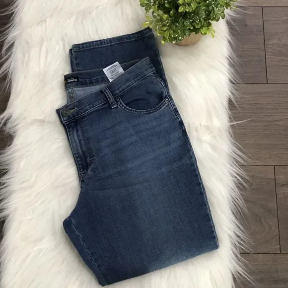 Lee womens relaxed fit straight jeans size 12 SHORT stretch BLUE wash - Picture 5 of 14